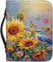 Sunflower Hummingbird Bible Covers Case PU Leather Bible Carrying Case with Handle Waterproof Bible Protector Multi-Purpose Bible Tote Bag Large S...
