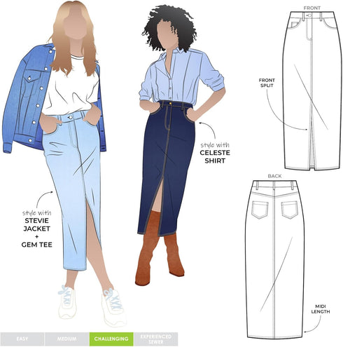 Style Arc Sewing Pattern - Tommie Jeans Skirt (Sizes 10-22)...