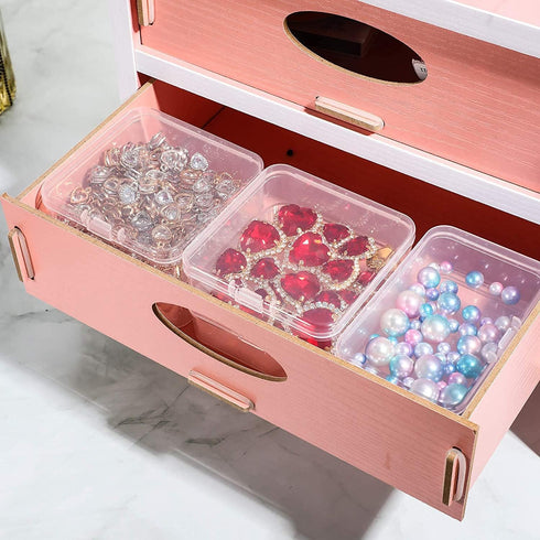 6 Pieces Mini Plastic Clear Beads Storage Containers Box for Collecting Small Items, Beads, Jewelry, Business Cards, Game Pieces, Crafts (2.48 x 2...
