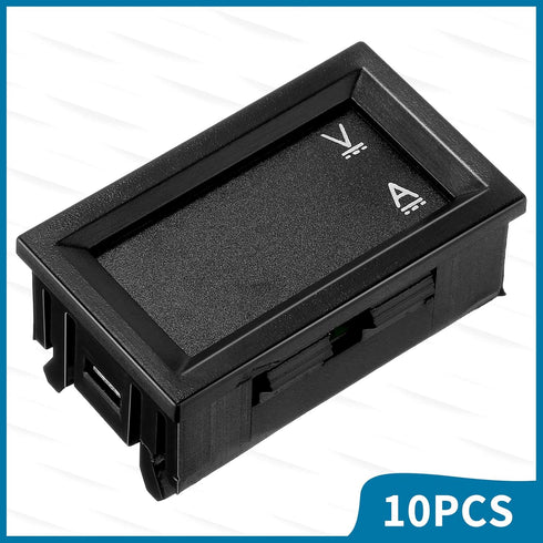 10 Pcs 0.28 Digital Voltmeter Ammeter 100V 10A Volt Amp Meter Current Voltage Tester with Connect Wires Red Blue Dual LED Multimeter Display Panel...