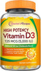 Doctor's Recipes Vitamin D3 5000IU, Immune Support for Bones, Teeth, and Immune Function, Non-GMO, No Gelatin, Gluten or Soy, 120 Vegetarian Softg...