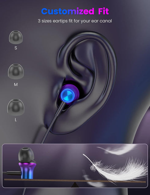iMangoo for Apple Headphones Magnetic HiFi Stereo Bass Wired Earbuds MFi Certified Headset Lightning Earphones with Microphone Volume Control for ...