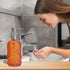 12 oz Diamond Stripe Glass Soap Dispenser, 304 Rust Proof Glass Soap Dispenser, Orange Glass Bottle Soap Dispenser with Pump; Restroom Soap Dispen...
