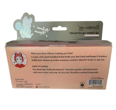 The Crème Shop x Disney Plush Headband w/ Minnie Mouse Signature Bow, Spa Headband for Washing Face, Skincare Headbands (Minnie Mouse)...