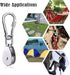 2pcs M25 Single Pulley Block with 3pcs Spring Snap Hook Carabiner, Heavy Duty 304 Stainless Steel Pulley Roller & 3'' Spring snap Hooks, Pully Cra...