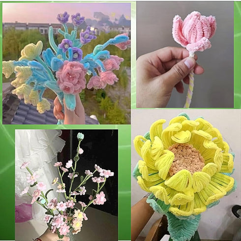 200Pcs 7Colors Pipe Cleaners for Crafts Chenille Stems Supplies Pastel Macaron Color Pipe Cleaner Crafts for DIY Art and Craft Projects 12x0.24inc...