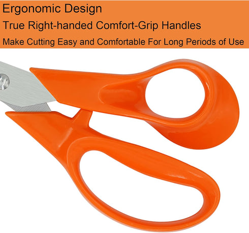 Scissors,8" Ultra Sharp Office Scissors All Purpose Ergonomic Design Comfort-Grip Handles Craft Scissors for Office Home Sewing Fabric School Stud...