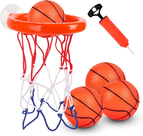 LovesTown 4PCS Bathtub Basketball Hoop, Suction Cup Basketball Hoop Bath Toys Shower Toys for Kids Mini Basketball for Toddlers Gift...