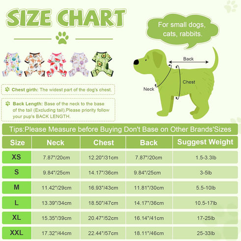 Pet Clothes Puppy Clothes for Small Dogs Boy Girl - Soft Stretch Dog Pajamas Dog Jumpsuit Cute Avocado Pattern Dog Pjs Shirts Dog Outfits Onesies ...