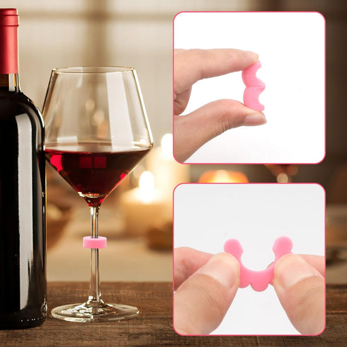 Wine Glass Charms 36PCS Reusable Silicone Wine Glass Drink Markers Glass Identifiers For Glass and Cups at Parties Anniversary, Christmas,Carnival...