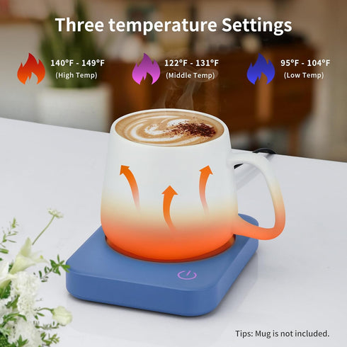VOBAGA Coffee Mug Warmer, 4 Hours Auto Shut Off Cup Warmer for Office Home Desk with 3 Temperature Settings, Electric Beverage Warmer for Cocoa,Te...