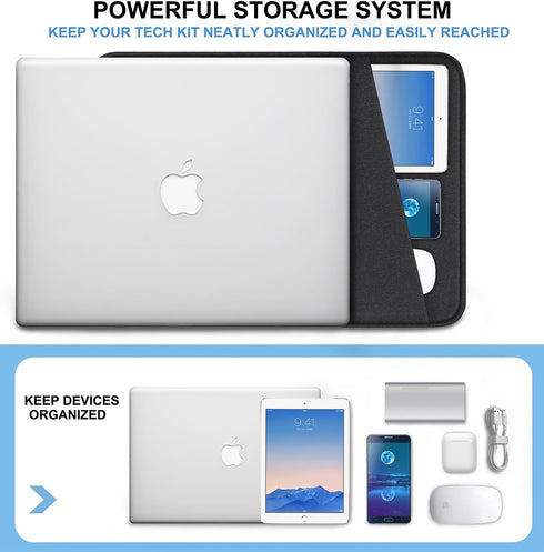 Laptop Sleeve Bag 17 Inch, Shockproof Protective Computer Sleeve Cover with Accessories Pocket, Water Resistant Traveling Carrying Laptop Bag Comp...