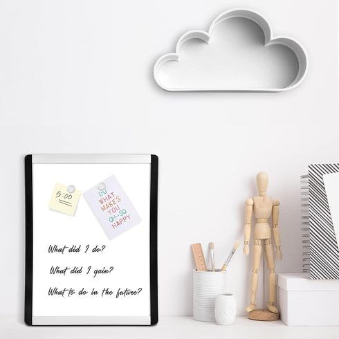 Amazon Basics Small Dry Erase Whiteboard, Magnetic Whiteboard with Marker and Magnets, 8.5" x 11", Plastic/Aluminum Frame...