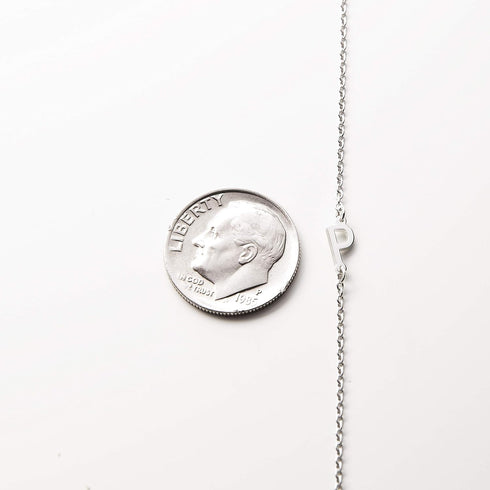 Sterling Silver Side Mini Initial Necklace...