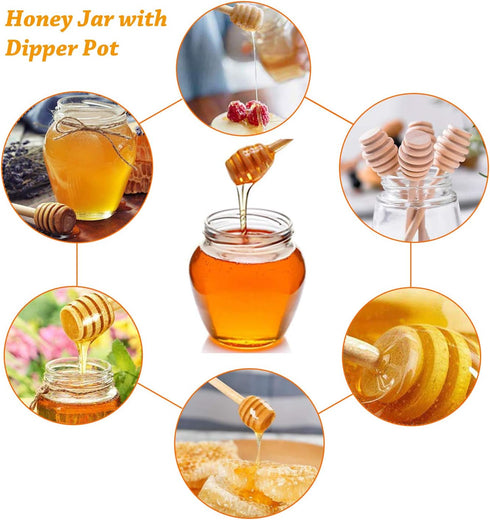 Premium 50-Pack 3 Inch Mini Wooden Honey Dipper Stick, Individually Wrapped,Pefect for Wedding Shower Party Favors Honey Jar spoon or Honey Wands ...