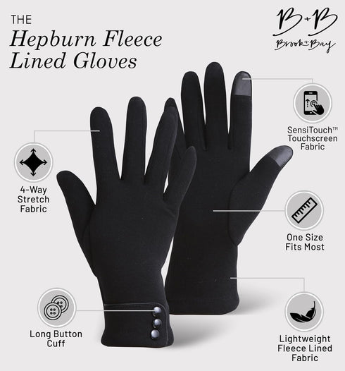 Brook + Bay Women's Gloves for Cold Weather - Women's Gloves w/Touchscreen Fingers - Fleece Gloves for Women - Texting Glove...