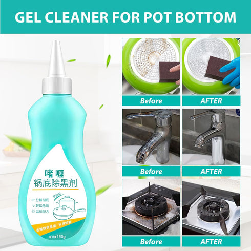2Pcs Magic Gel Cleaner for Pots and Pans, 150g Stainless Steel Pan Cleaner, Black Pot Bottom Cleaning Gel, Cleaner for Bottom of Pots and Pans, Ge...