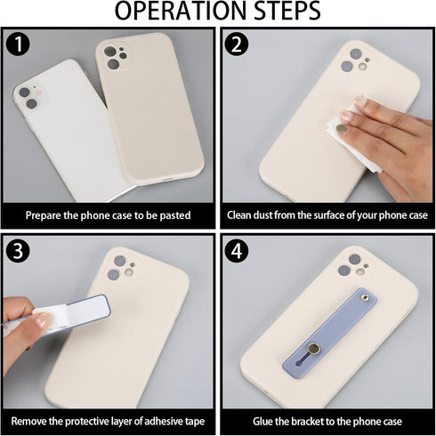 Weewooday 6 Pieces Phone Grip Holder Cell Phone Grip Strap Telescopic Finger Strap Stand Universal Finger Kickstand for Most Smartphones(Blue, Pin...