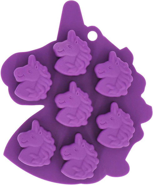 Fewo 2Pcs Mini Unicorn Head Ice Cube Tray, Unicorn Silicone Molds Set for Chocolate Candy Cake Cupcake Soap Baking Jello Cookie Wax Crayon Melts...