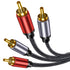 2RCA Cable Braided 6 ft: Hi-Fi Sound Double Layer Shielded Zinc Alloy Case Male 2rca Stereo Audio Cord for Home Theater, HDTV, Amplifiers, Hi-Fi S...