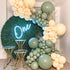 64 PCS Artificial Eucalyptus Leaves Stems Sage Green Blush Balloons, 12 Inch Sage Green Blush Nude Balloons with Artificial Eucalyptus for Baby Br...
