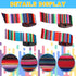4 Rolls Mexican Fiesta Ribbon 2.5 Inch x 20 Yards Rainbow Stripes Serape Ribbon Craft Ribbon for DIY Wrapping Party Decoration Crafts Decoration (...