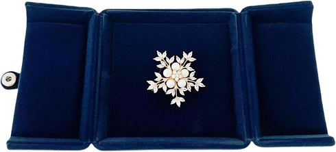 Brooch Present Box Premium Grade Navy Blue Velvet Jewelry Case Brooch Pin Badge Classic Design...