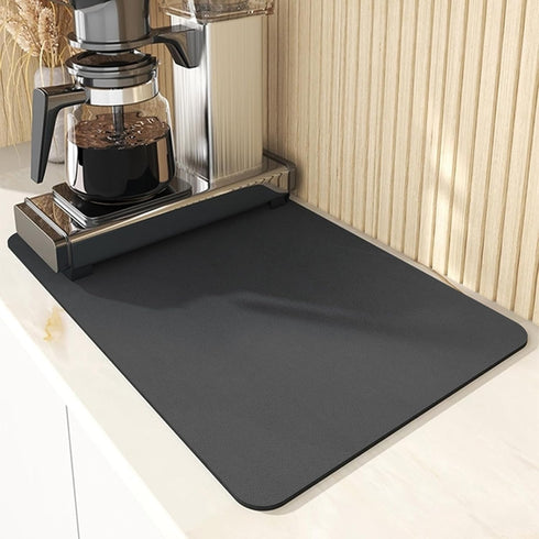 Coffee Mat - Countertop Mat for Coffee Station Bar Mats, 19x13in Hide Stain Rubber Backed Absorbent Dish Drying Mat for Kitchen Counter Fit Under ...