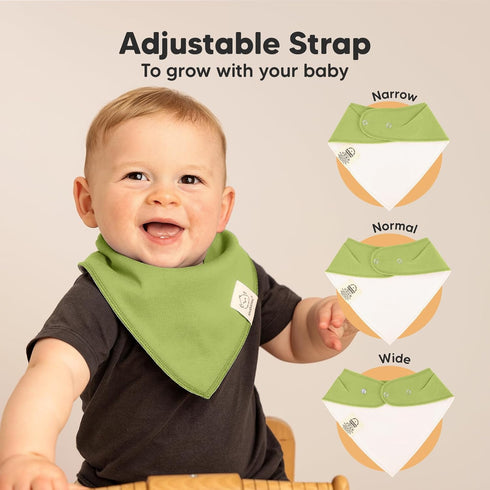 10-Pack Organic Baby Bandana Bibs - Organic Cotton Bandana Bibs for Boys, Girls - Super Absorbent Bandana Drool Bibs - Teething Bibs - Baby Bibs f...