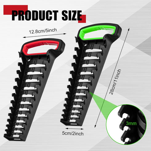 4 Pcs 48 Tool Gripper Wrench Organizer 5 x 11 In Plastic Wrench Rack Wrench Holder Wrench Storage with Handle Wrench Holders Organizers for Tool B...