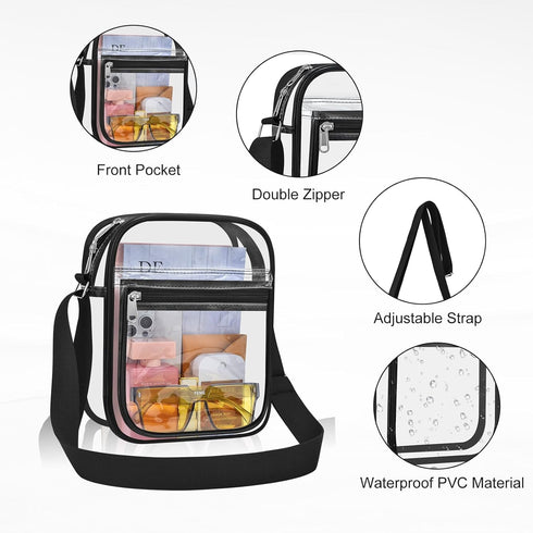 USPECLARE Clear Purse Bag for Stadium Events Clear Messenger Bag for Men and Women...
