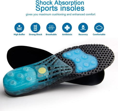 Cloud Soles for Men Women, Silica Gel Sport Shoe Insole, Spring Cushioning Shock Absorption Shoe Insert,Forefoot Enhances Massaging Insoles,Planta...