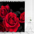 LIVILAN Red Shower Curtain for Bathroom Rose Shower Curtain Black and Red Shower Curtains Red Rose Shower Curtain with Hooks Black Floral Flower D...