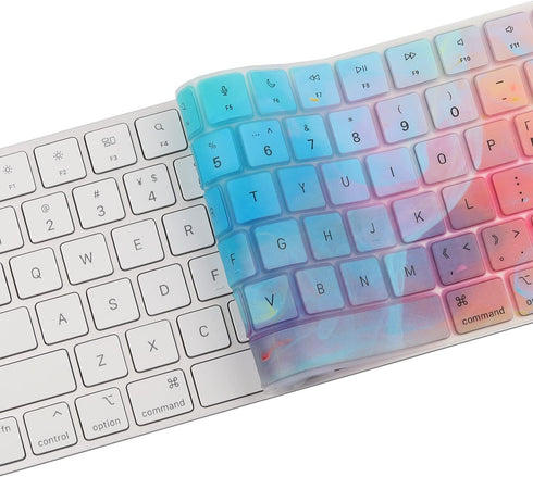 Colorful Keyboard Cover Skin for 2023 2021 Apple iMac 24 Inch Magic Keyboard M3 Chip/M1 Chip with Touch ID, Ultra Thin Keyboard Skin for 2024 2023...