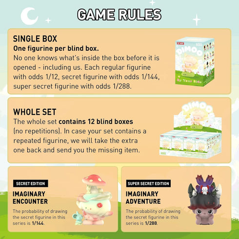 POP MART DIMOO by Your Side Series Figures, DIMOO Blind Box Figures, Random Design Action Figures Collectible Toys Home Decorations, Holiday Birth...
