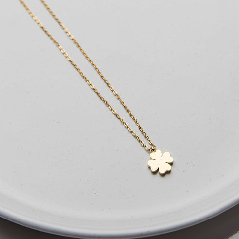 Four Leaf Clover Necklace - 18K Gold Plated Cute Shamrock Necklaces, Unique Dainty Heart Jewelry, Lucky Charm Pendant For Girls, St Patricks Day G...