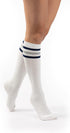Sirici Knee Socks | 4 Pairs Striped Cotton Knee High Socks For Women | Tube Socks for girls (White w...
