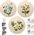 Embroidery Kit for Beginners,Cross Stitch Kits for Adults DIY Craft 3pcs Embroidery Pattern Needlework Fabric Embroidery Thread and Needles 1pcs E...