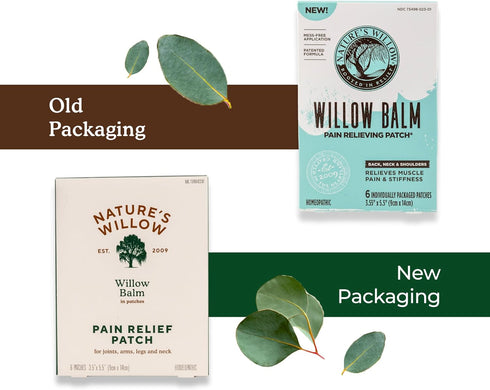 Nature's Willow Fast-Acting Willow Balm Natural Relief Patches for Help Alleviating Muscle & Joints in Back, Neck, Shoulder, Knee and More | Essen...