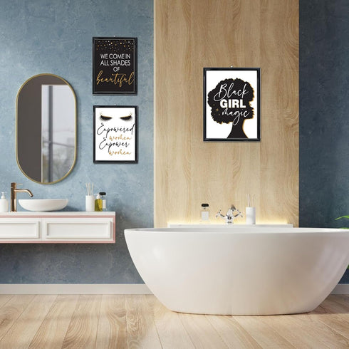 8 x 10 Inch Inspirational Wall Décor Teen Black Girls Bedroom Décor Makeup Lash Lips Wall Art Poster, Motivational Design for Bathroom Beauty Salo...