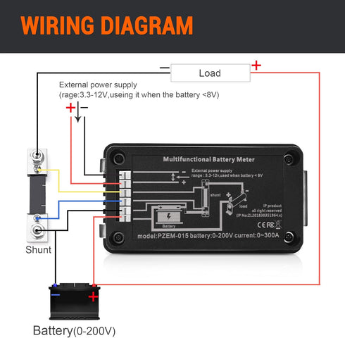 DC Multifunction Battery Monitor Meter, 0-200V 0-100A LCD Display Digital Current Multimeter Voltmeter Ammeter for Cars Rv Solar System...
