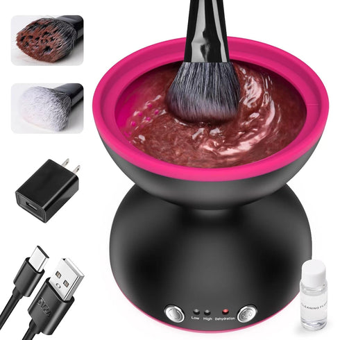 Electric Makeup Brush Cleaner Machine - Portable Automatic USB Makeup Brushes Cleaner -Two Gears Speed and Dehydration Function-with Makeup Brush ...