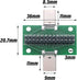 2 Pcs USB 3.1 Type-C Male to Female Test Board with PCB Board 24 Pins 2.54 mm Double-Sided Socket with pin Header Connector for Date Line Wire Cab...