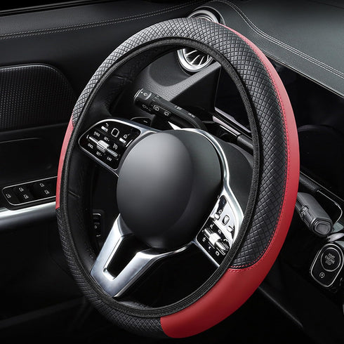 Universal 15 Inch Elastic Steering Wheel Cover - All-Season Comfort: Warm in Winter, Cool in Summer - Microfiber Breathable Ice Silk, Anti-Slip, O...