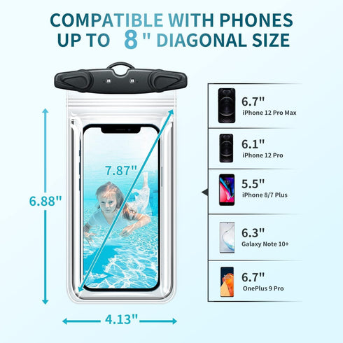 Universal Waterproof Phone Pouch, 4-Pack IPX8 Waterproof Phone Lanyard Case Compatible with iPhone 15 14 13 12 11 Pro Max Pro Plus, Galaxy S23 S22...