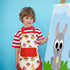 ASPMIZ Cupcake Kids Apron, Red Baking Bib Apron for 2-6 Years Child, Girls Chef Apron with Pockets for Gardening Painting, Adjustable Kitchen Apro...
