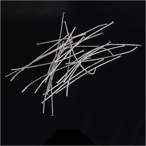 RLECS 220pcs 50mm Flat Head Pins, 2 Inch Iron Headpins for DIY Jewelry Making, Silver...