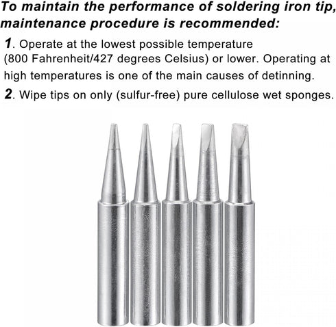 uxcell Lead-free Soldering Iron Tip Flat Edge 0.8D+1.2D+1.6D+2.4D+3.2D 4mmx41mm Replacements for Soldering Station 5Pcs...