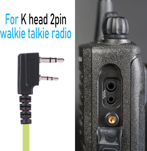 Walkie Talkie Earpiece with Mic, 2Pin 2.5mm&3.5mm Single Wire Headphone Universal Walkie Talkie Headset Suitable for K Head 2pin walkie Talkie Rad...