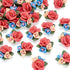 Beadthoven 50pcs Flatback Rose Flower Handmade Porcelain Cabochons Colorful Floral Bouquet Clay Beads Charms No Hole for Gluing DIY Jewelry Making...